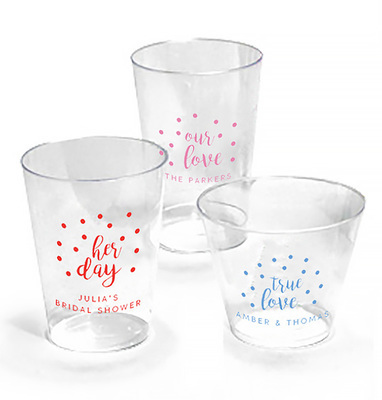 Personalized Confetti Dot Clear Plastic Cups